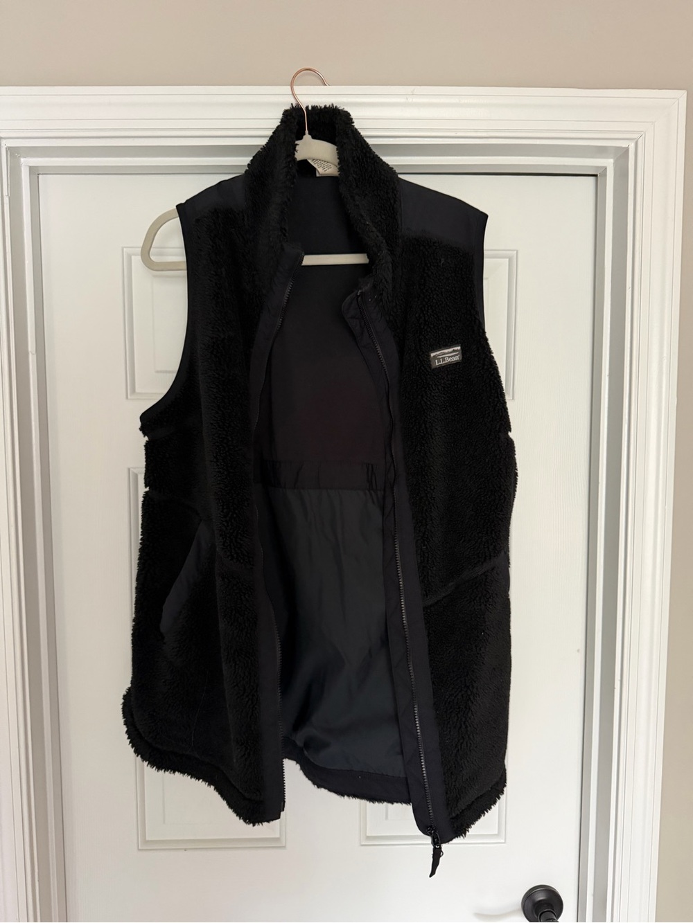 L.L. Bean Black Sherpa Fleece Vest